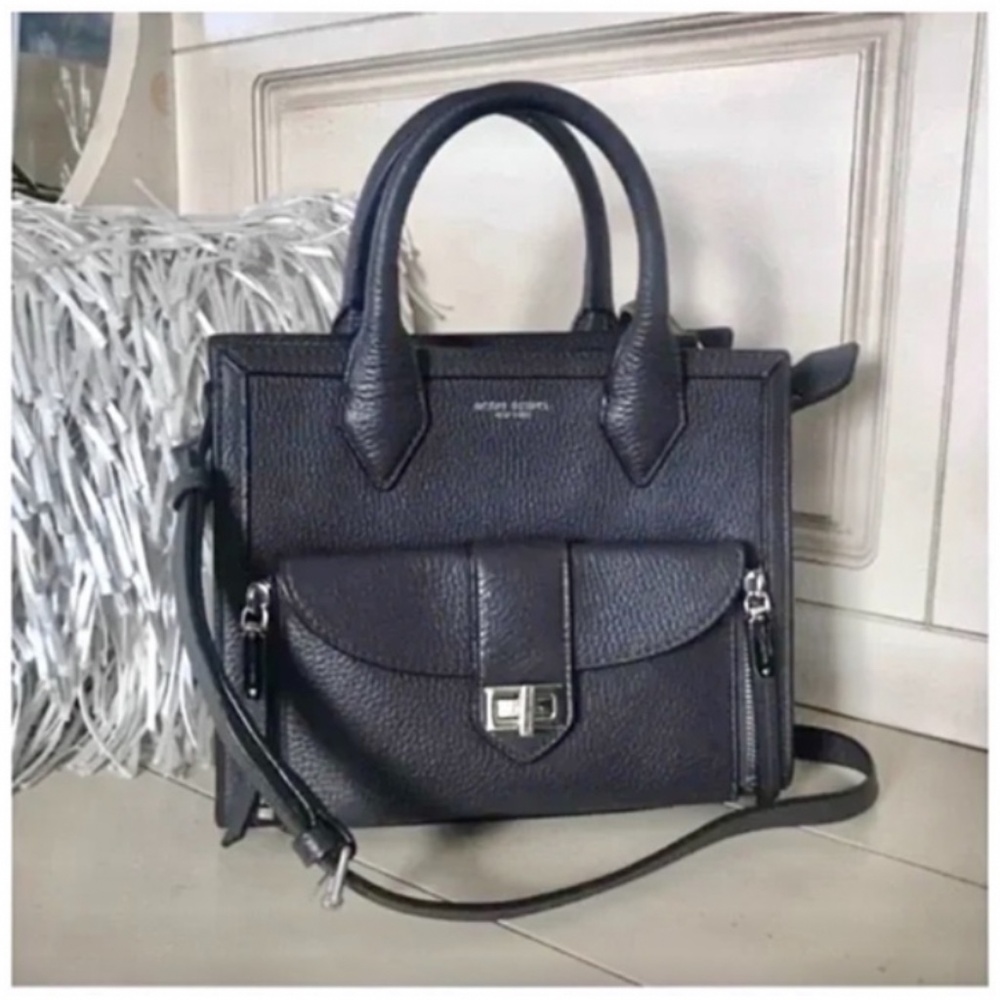 🪞 NEW Henri Bendel limited edition pebbled leather convertible top handle bag